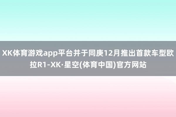 XK体育游戏app平台并于同庚12月推出首款车型欧拉R1-XK·星空(体育中国)官方网站