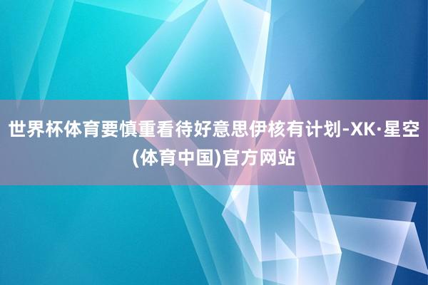 世界杯体育要慎重看待好意思伊核有计划-XK·星空(体育中国)官方网站